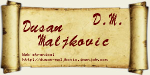 Dušan Maljković vizit kartica